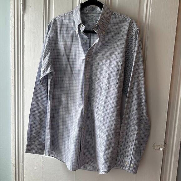 Brooks Brothers Shirt Mens Blue Plaid Button Down Long Sleeve Collared Top - Picture 1 of 6